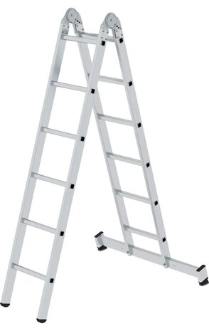 Roossien Aluminium klapladder, 2x6 sporten