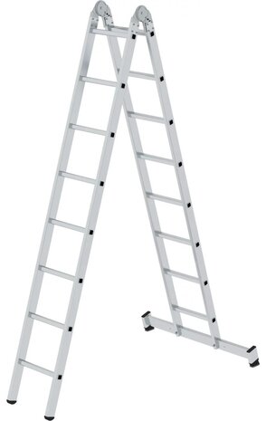 Roossien Aluminium klapladder, 2x8 sporten
