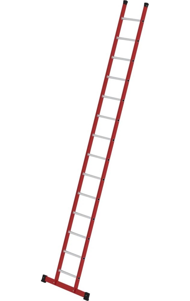 Munk Kunststof enkele ladder, 14 sporten met stabilisatiebalk Munk Kunststof enkele ladder, 14 sporten met stabilisatiebalk