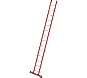 Munk Kunststof enkele ladder, 14 sporten met stabilisatiebalk Munk Kunststof enkele ladder, 14 sporten met stabilisatiebalk