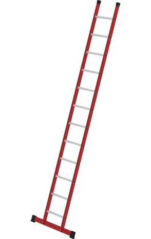 Roossien Kunststof enkele ladder, 12 sporten met stabilisatiebalk