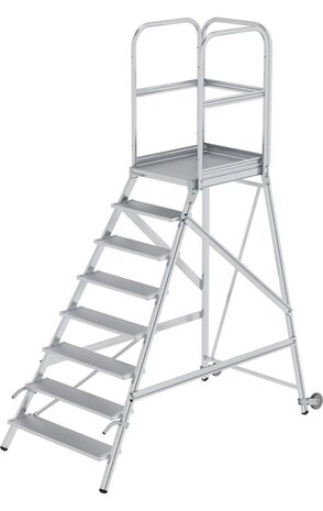 Munk Bordestrap met handgrepen, 8 treden Munk Bordestrap met handgrepen, 8 treden