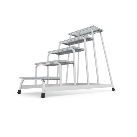 Roossien Aluminium plateautrap, 5 treden