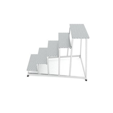 Roossien Aluminium plateautrap, 5 treden