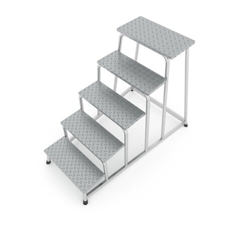 Roossien Aluminium plateautrap, 5 treden