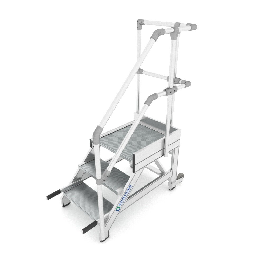 Roossien 'Kruiwagen' plateau trap met handvaten Roossien 'Kruiwagen' plateau trap met handvaten