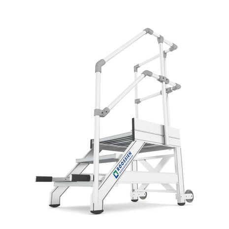 Roossien 'Kruiwagen' plateau trap met handvaten Roossien 'Kruiwagen' plateau trap met handvaten