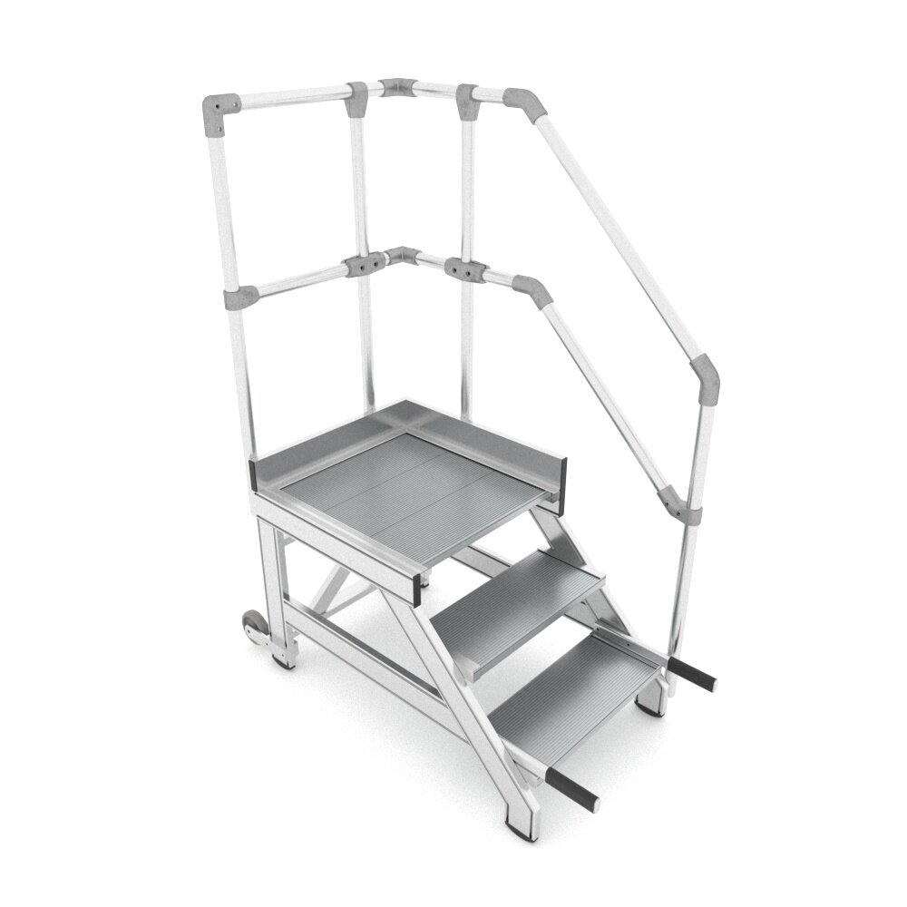 Roossien 'Kruiwagen' plateau trap met handvaten Roossien 'Kruiwagen' plateau trap met handvaten