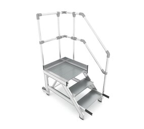 Roossien 'Kruiwagen' plateau trap met handvaten Roossien 'Kruiwagen' plateau trap met handvaten