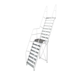Roossien Aluminium steektrap met tussenbordes Roossien Aluminium steektrap met tussenbordes