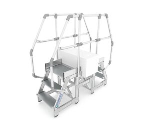Roossien Aluminium brugtrap voor productielijn Roossien Aluminium brugtrap voor productielijn