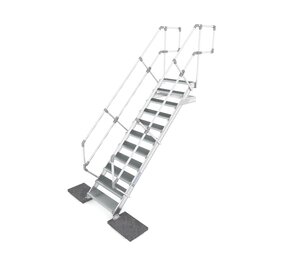 Roossien Aluminium steektrap met uitstapleuning Roossien Aluminium steektrap met uitstapleuning