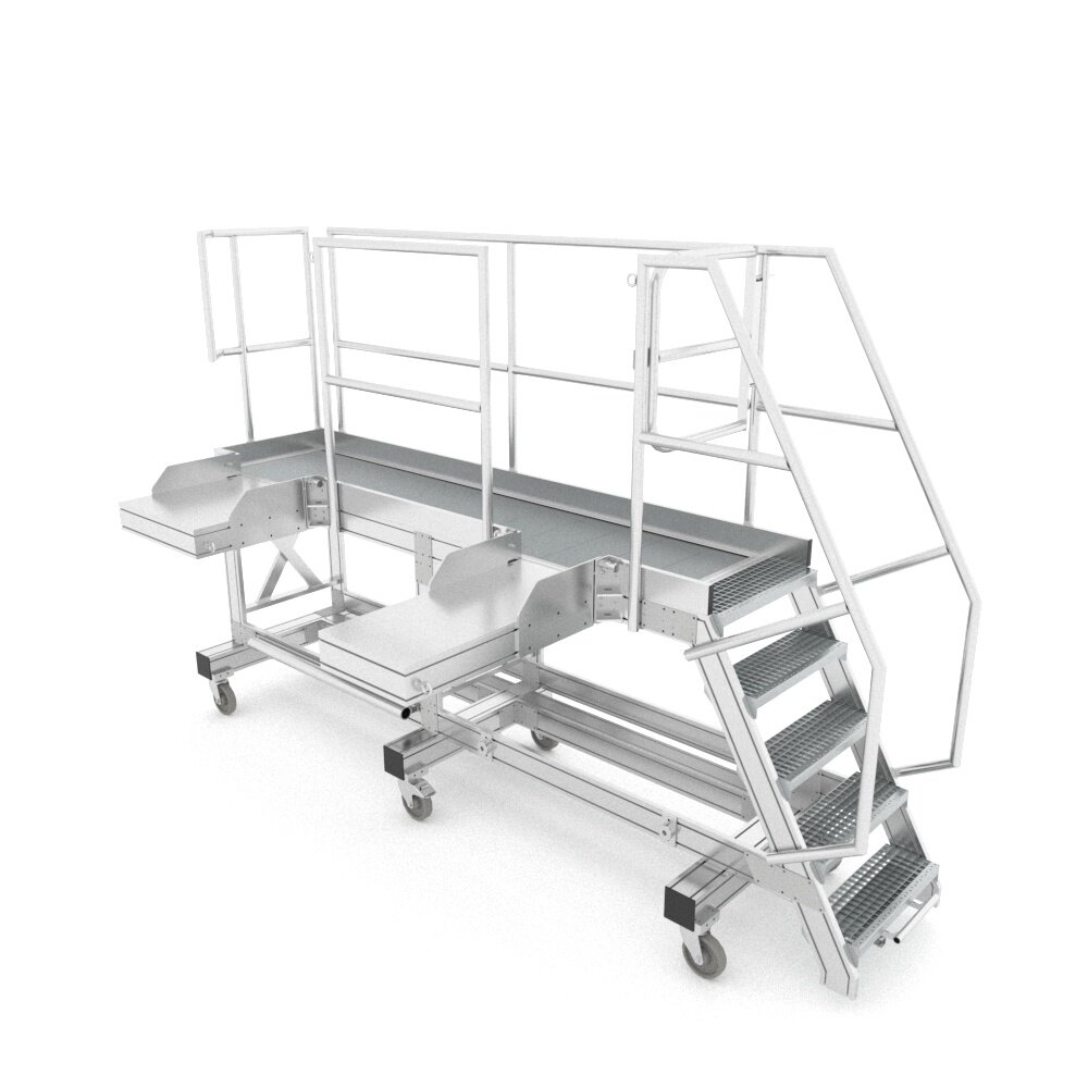 Roossien Verrijdbare bordestrap met uitklapbare bordesdelen Roossien Verrijdbare bordestrap met uitklapbare bordesdelen