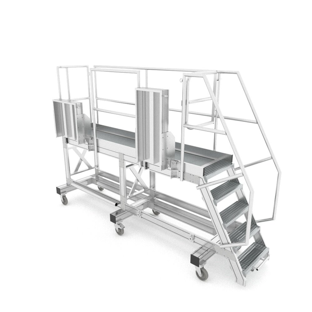 Roossien Verrijdbare bordestrap met uitklapbare bordesdelen Roossien Verrijdbare bordestrap met uitklapbare bordesdelen