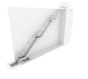 Roossien Aluminium steektrap met inloopgeleiding Roossien Aluminium steektrap met inloopgeleiding
