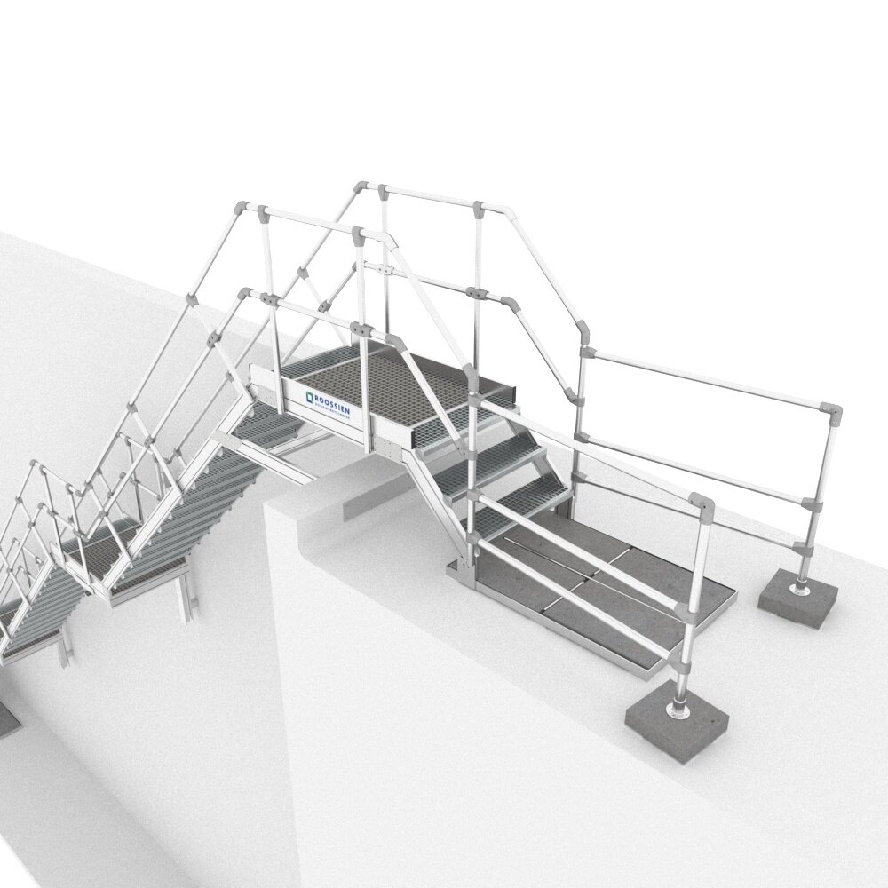 Roossien Aluminium steektrap met inloopgeleiding Roossien Aluminium steektrap met inloopgeleiding