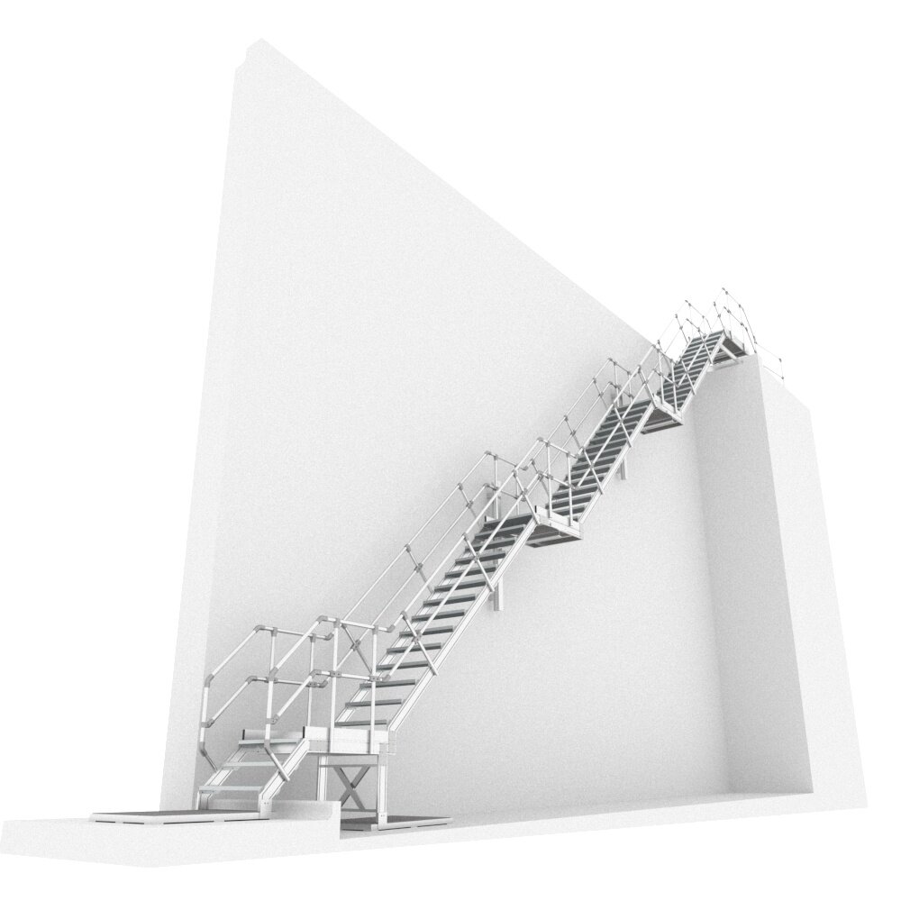 Roossien Aluminium steektrap met inloopgeleiding Roossien Aluminium steektrap met inloopgeleiding