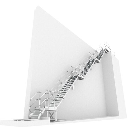 Roossien Aluminium steektrap met inloopgeleiding Roossien Aluminium steektrap met inloopgeleiding