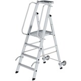 Roossien Verrijdbare platformtrap met 4 treden en leuning