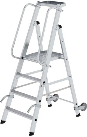 Munk Verrijdbare platformtrap met 4 treden en leuning Munk Verrijdbare platformtrap met 4 treden en leuning