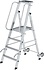 Verrijdbare platformtrap met 4 treden en leuning Verrijdbare platformtrap met 4 treden en leuning