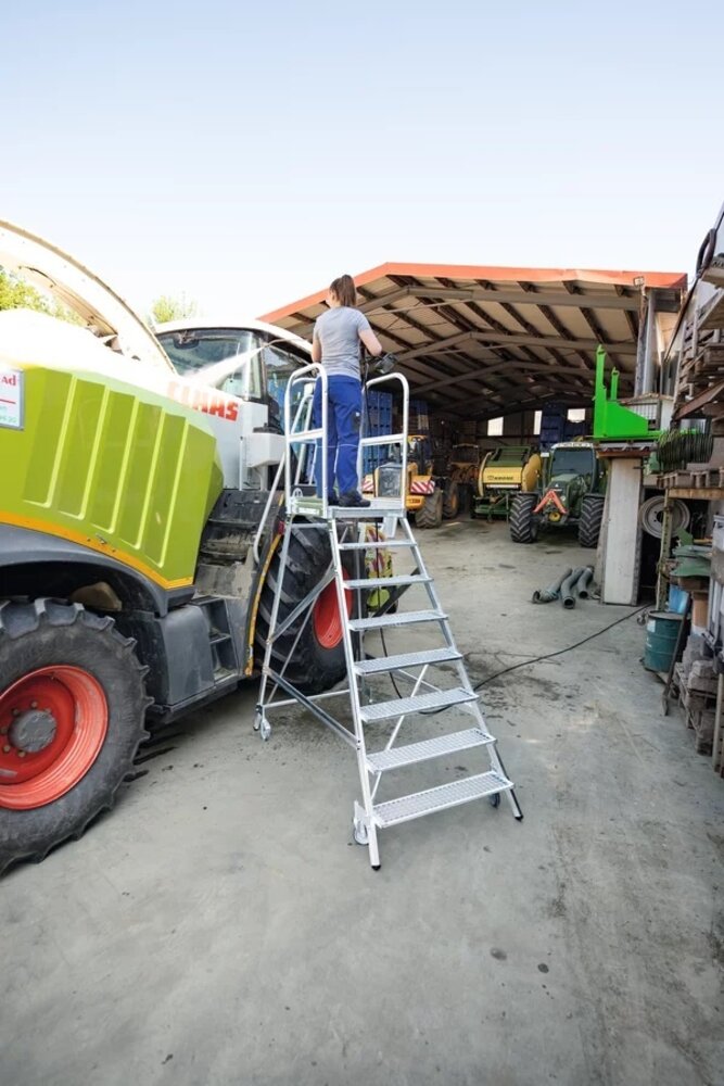 Munk Aluminium bordestrap met 5 stalen treden