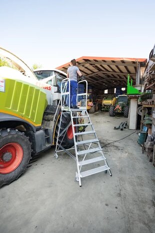 Munk Aluminium bordestrap met 4 stalen treden