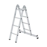 Roossien Aluminium klapladder, 2x4 sporten