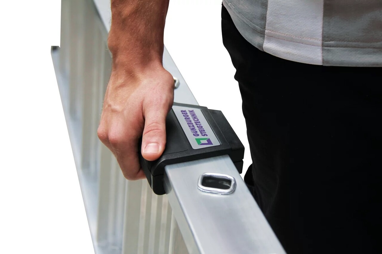Munk Aluminium enkele trap, 12 treden met stabilisatiebalk Munk Aluminium enkele trap, 12 treden met stabilisatiebalk