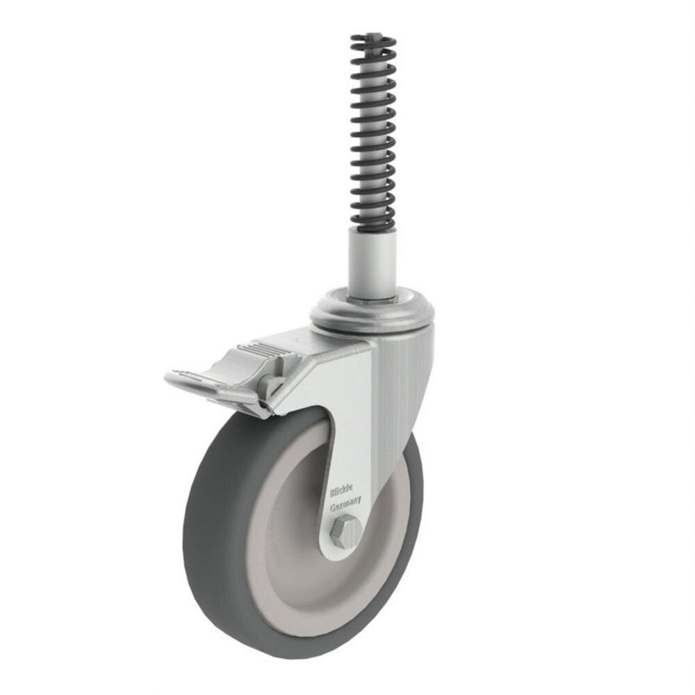 Munk Wiel met drukveer voor bordestrap, met rem, Ø 125mm Munk Wiel met drukveer voor bordestrap, met rem, Ø 125mm