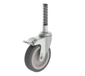 Munk Wiel met drukveer voor bordestrap, met rem, Ø 125mm