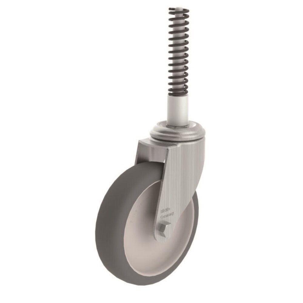Munk Wiel met drukveer voor bordestrap, zonder rem, Ø 125mm Munk Wiel met drukveer voor bordestrap, zonder rem, Ø 125mm