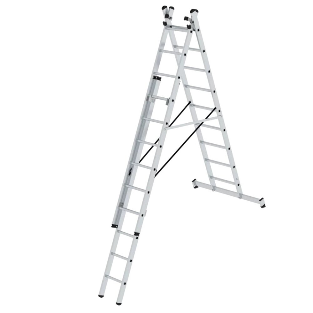 Roossien 3-delige aluminium reformladder, 3x9 sporten