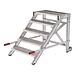 Roossien Verrijdbare plateautrap, 5 roostertreden en handgrepen (800mm breed)
