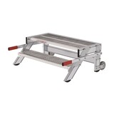 Munk Verrijdbare plateautrap, 2 roostertreden en handgrepen (1.000mm breed)