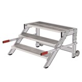 Munk Verrijdbare plateautrap, 3 roostertreden en handgrepen (1.000mm breed) Munk Verrijdbare plateautrap, 3 roostertreden en handgrepen (1.000mm breed)