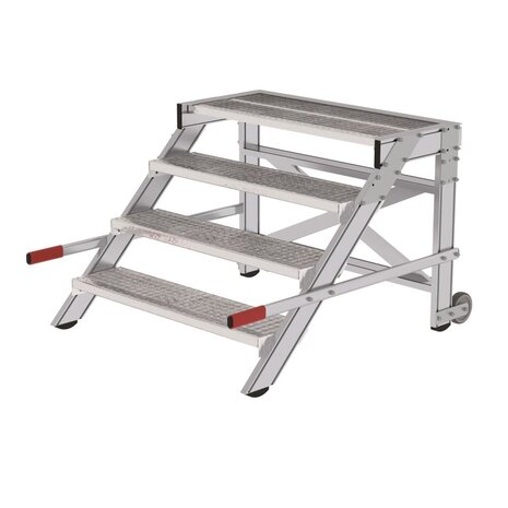 Munk Verrijdbare plateautrap, 4 roostertreden en handgrepen (1.000mm breed) Munk Verrijdbare plateautrap, 4 roostertreden en handgrepen (1.000mm breed)