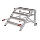 Roossien Verrijdbare plateautrap, 4 roostertreden en handgrepen (1.000mm breed)
