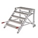 Roossien Verrijdbare plateautrap, 5 roostertreden en handgrepen (1.000mm breed)