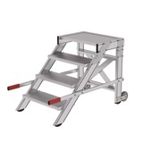 Munk Verrijdbare plateautrap, 4 treden en handgrepen (600mm breed) Munk Verrijdbare plateautrap, 4 treden en handgrepen (600mm breed)