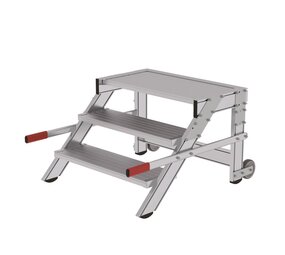 Roossien Verrijdbare plateautrap, 3 treden en handgrepen (800mm breed)