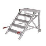 Roossien Verrijdbare plateautrap, 5 treden en handgrepen (800mm breed)