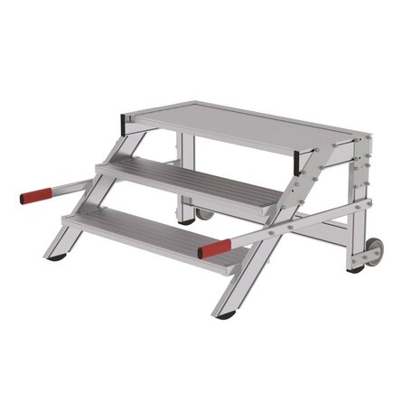 Roossien Verrijdbare plateautrap, 3 treden en handgrepen (1.000mm breed) Roossien Verrijdbare plateautrap, 3 treden en handgrepen (1.000mm breed)