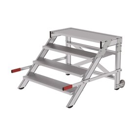 Munk Verrijdbare plateautrap, 4 treden en handgrepen (1.000mm breed) Munk Verrijdbare plateautrap, 4 treden en handgrepen (1.000mm breed)