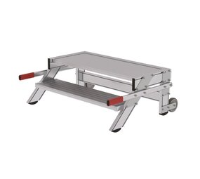 Munk Verrijdbare plateautrap, 2 treden en handgrepen (1.000mm breed)
