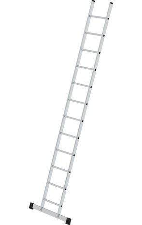 Munk Aluminium enkele ladder, 12 sporten met stabilisatiebalk Munk Aluminium enkele ladder, 12 sporten met stabilisatiebalk
