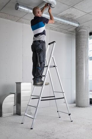 Roossien Aluminium industrietrap, type ML, 6 treden