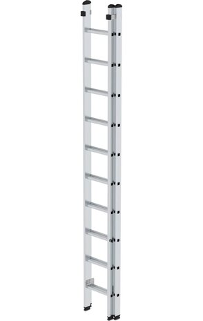 Roossien 2-delige aluminium opsteekladder, 2x10 sporten