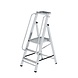 Munk Aluminium platformtrap met leuning en plateau, 3 treden Munk Aluminium platformtrap met leuning en plateau, 3 treden
