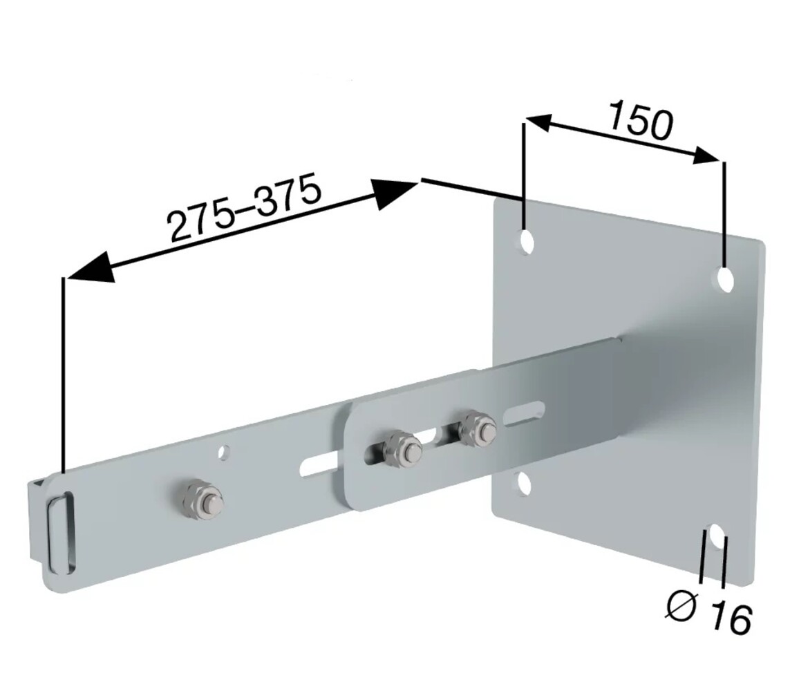 Munk Staalverzinkte muuranker met klembeugel, verstelbaar, 275-375 mm Munk Staalverzinkte muuranker met klembeugel, verstelbaar, 275-375 mm